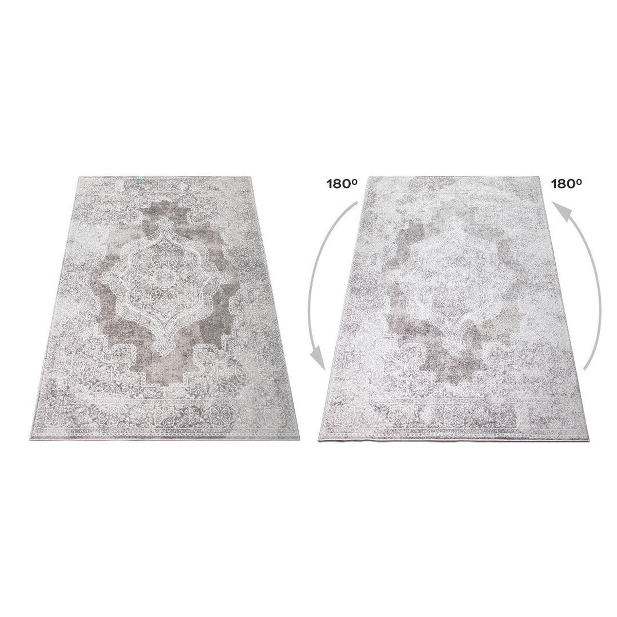 VINTAGE-TEPPICH 80/150 cm Victoria Weiß, Beige  - Beige/Weiß, Design, Kunststoff/Textil (80/150cm) - Novel