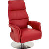 RELAXSESSEL Echtleder Relaxfunktion    - Edelstahlfarben/Rot, Design, Leder/Metall (71/107/80cm) - Welnova