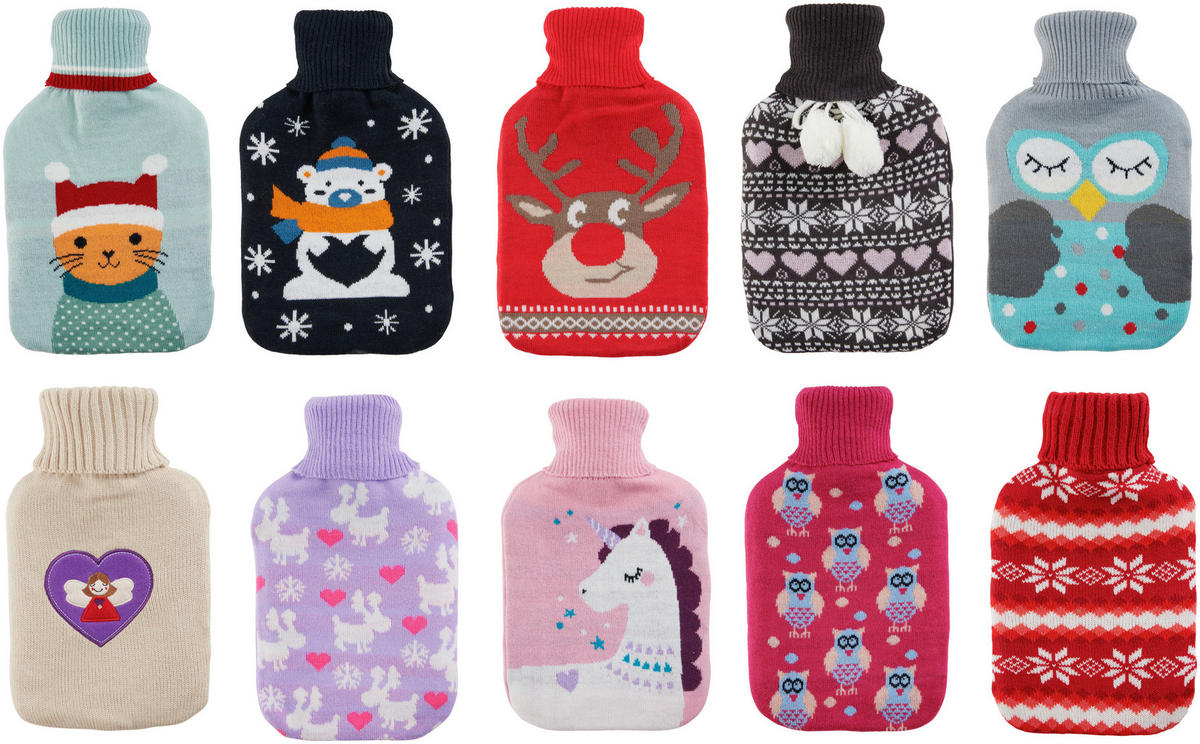 WÄRMFLASCHE - Multicolor, Lifestyle, Kunststoff/Textil (32.7/20/4.5cm) - X-Mas