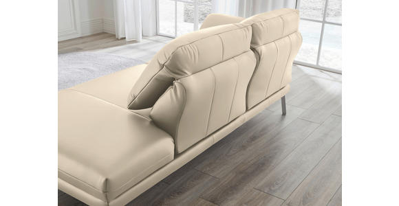 RÉCAMIERE in Echtleder Creme - Chromfarben/Creme, Design, Leder/Metall (209/85-109/95-16cm) - Dieter Knoll