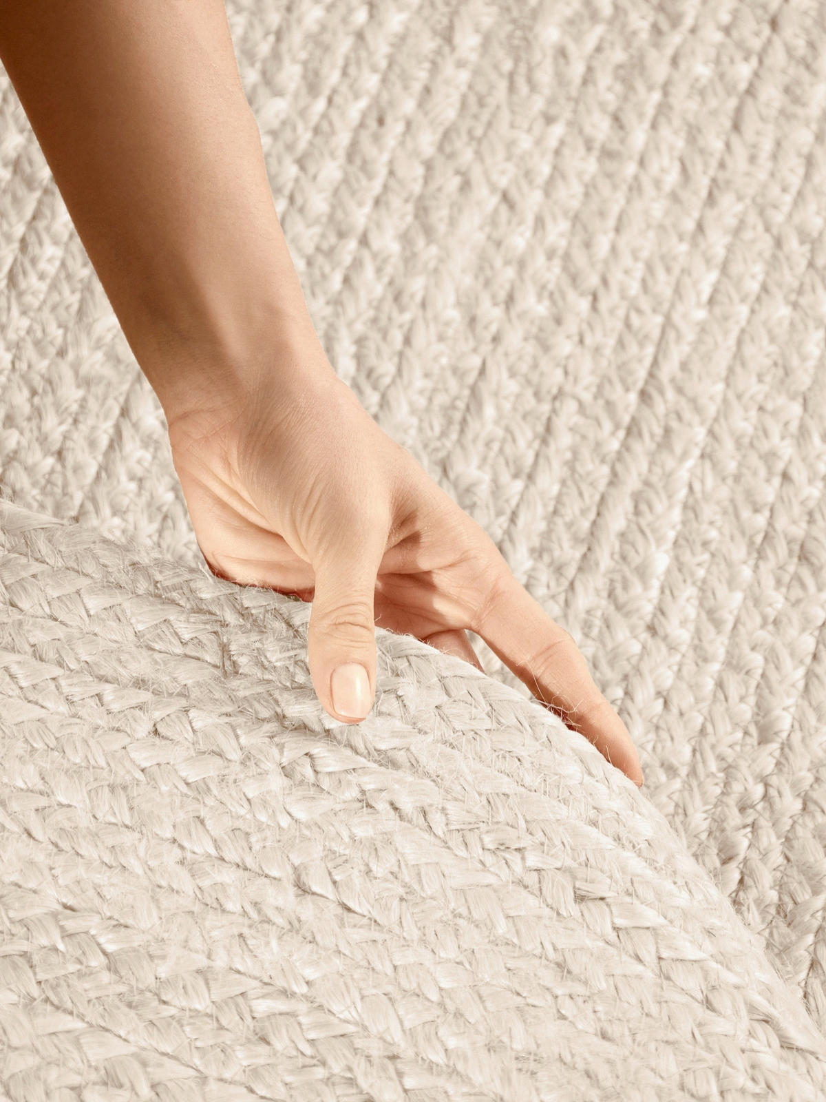 JUTETEPPICH 160/230 cm Jute Braided Weiß  - Weiß, Basics, Textil (160/230cm) - Hanse Home