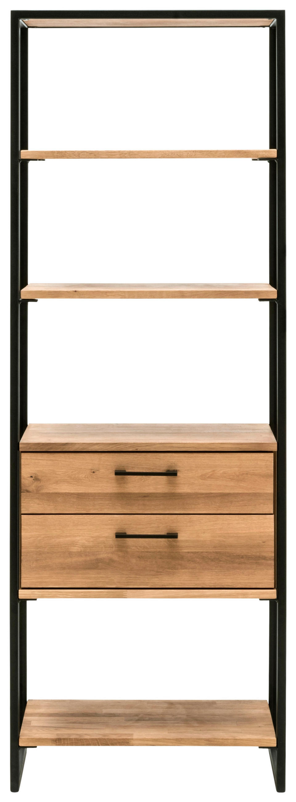 REGAL  60/172/39 cm Eichefarben  - Eichefarben/Schwarz, Design, Holz/Metall (60/172/39cm) - Linea Natura