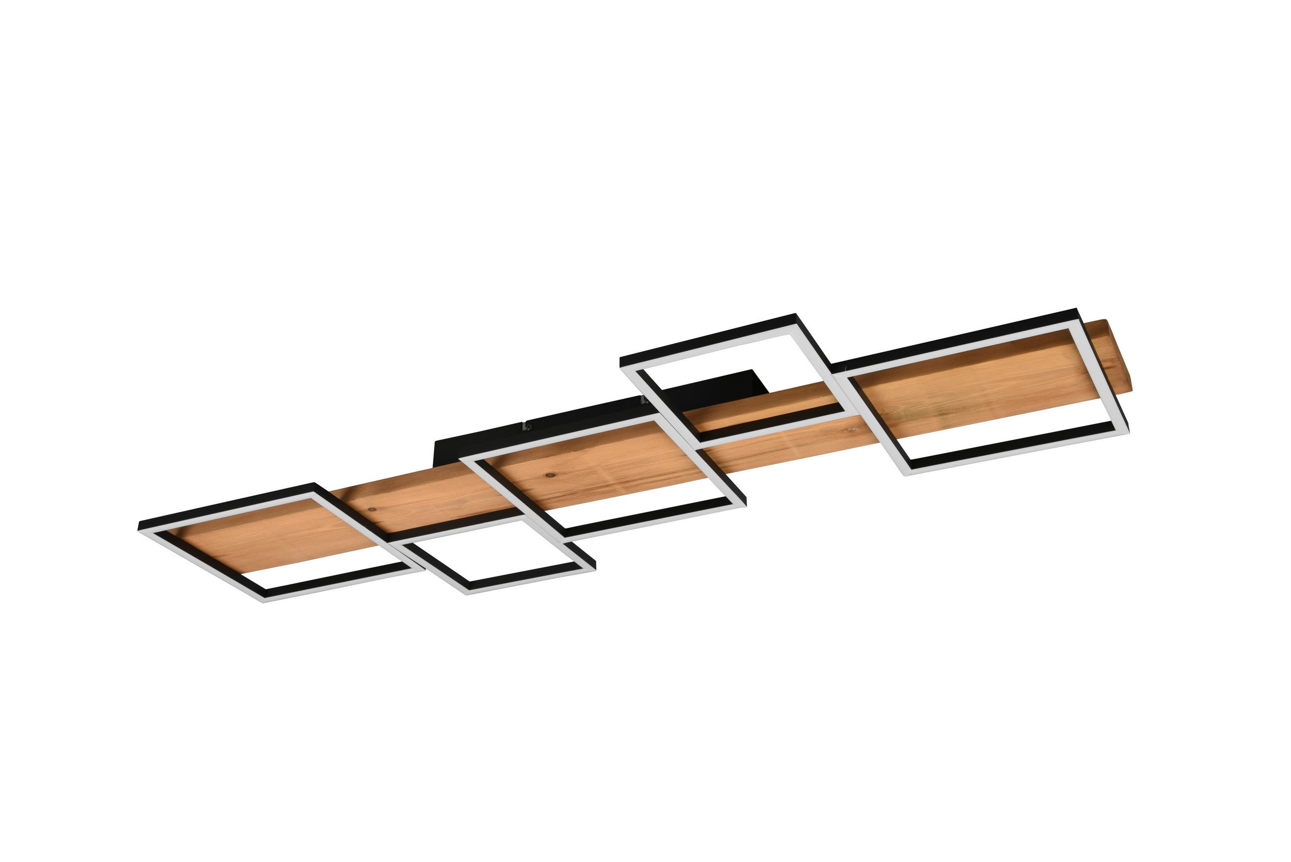 LED-DECKENLEUCHTE 115/7,5/44,5 cm - Schwarz/Braun, Natur, Holz/Metall (115/7,5/44,5cm) - Trio Leuchten