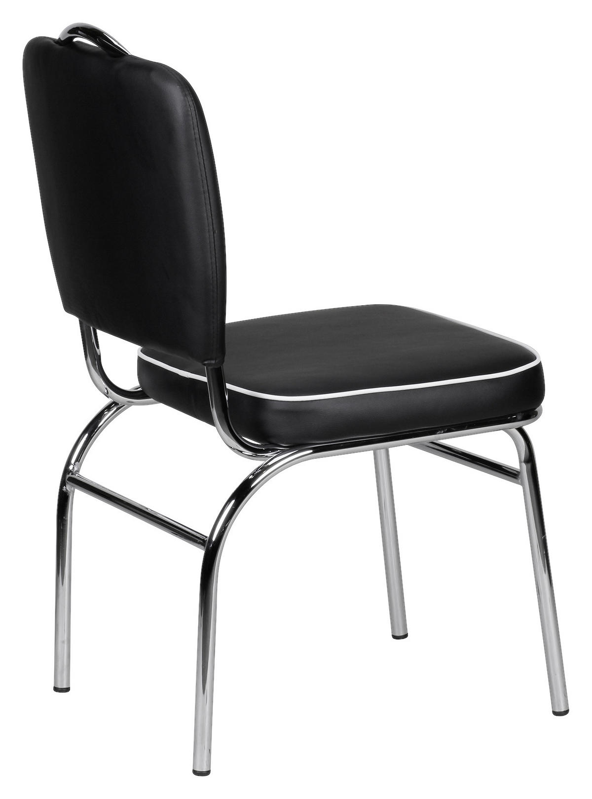 STUHL Schwarz, Weiß  - Silberfarben/Schwarz, MODERN, Kunststoff/Metall (47/90/45cm) - MID.YOU