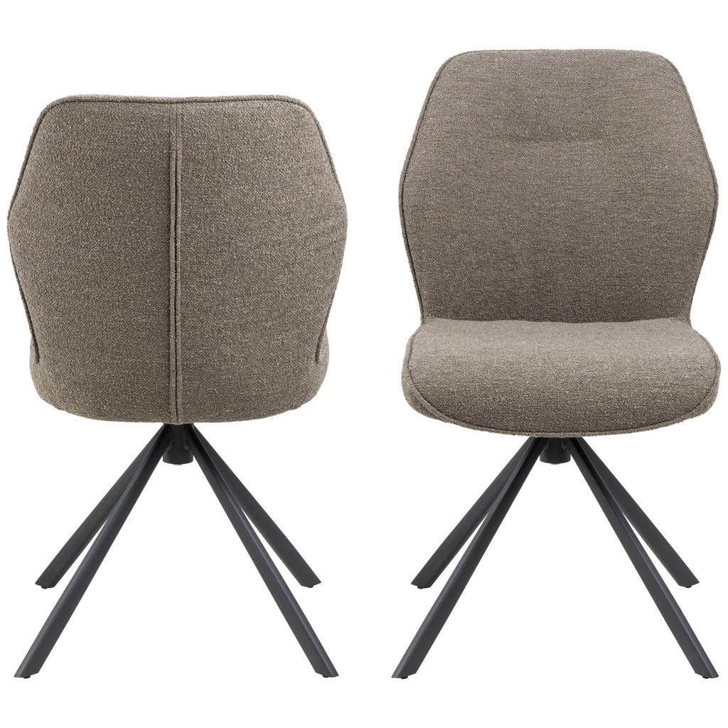 Thumbnail - Mid.you Stuhl, Taupe, Textil, Sternfuß, 51x90x62 cm, Sitzfläche 360° drehbar, Esszimmer, Stühle, Esszimmerstühle, Vierfu...