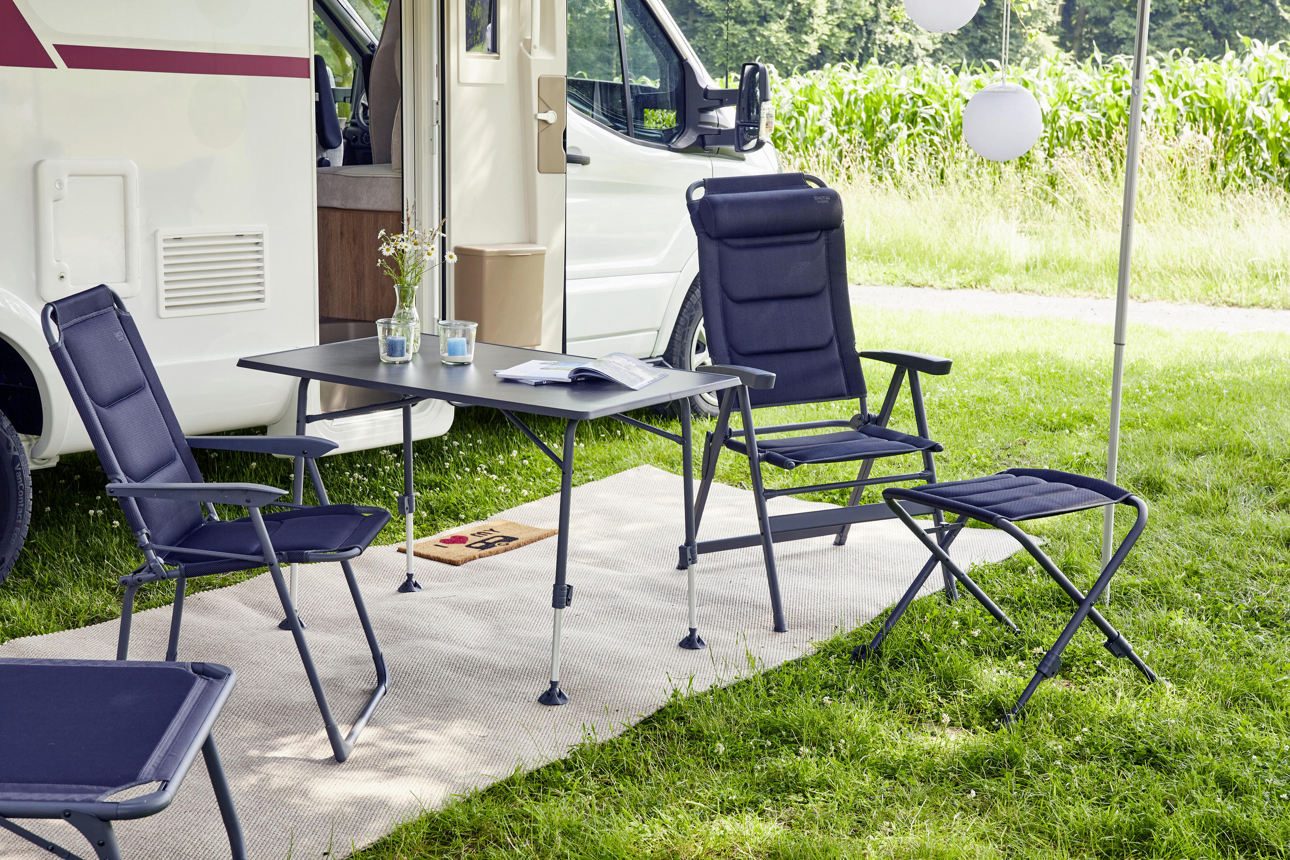 CAMPINGSESSEL - Anthrazit, KONVENTIONELL, Textil/Metall (61/121/76cm) - Siena Garden
