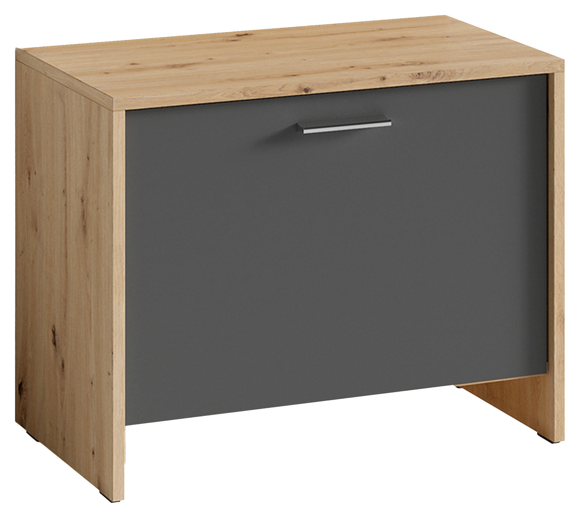 GARDEROBENBANK Anthrazit, Eiche Artisan  - Anthrazit/Silberfarben, MODERN, Kunststoff (60/48/35cm) - MID.YOU