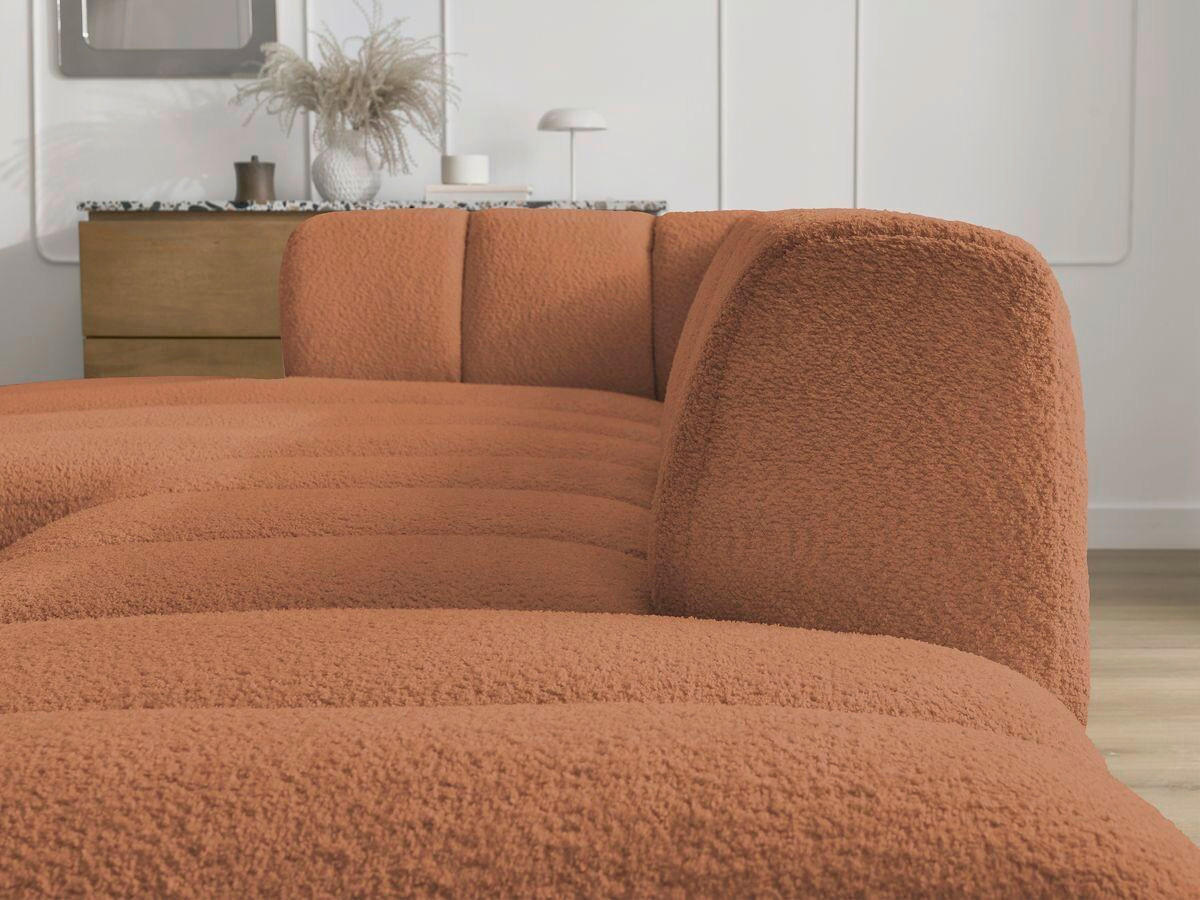 ECKSOFA  ANNECY Orange Bouclé  - Schwarz/Orange, MODERN, Kunststoff/Textil (170/262cm)