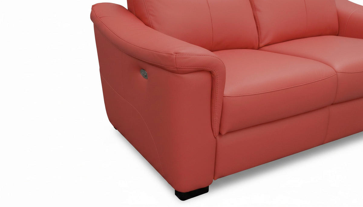 ECKSOFA Echtleder Rot  - Wengefarben/Rot, Design, Leder/Holz (260/229cm) - Livetastic