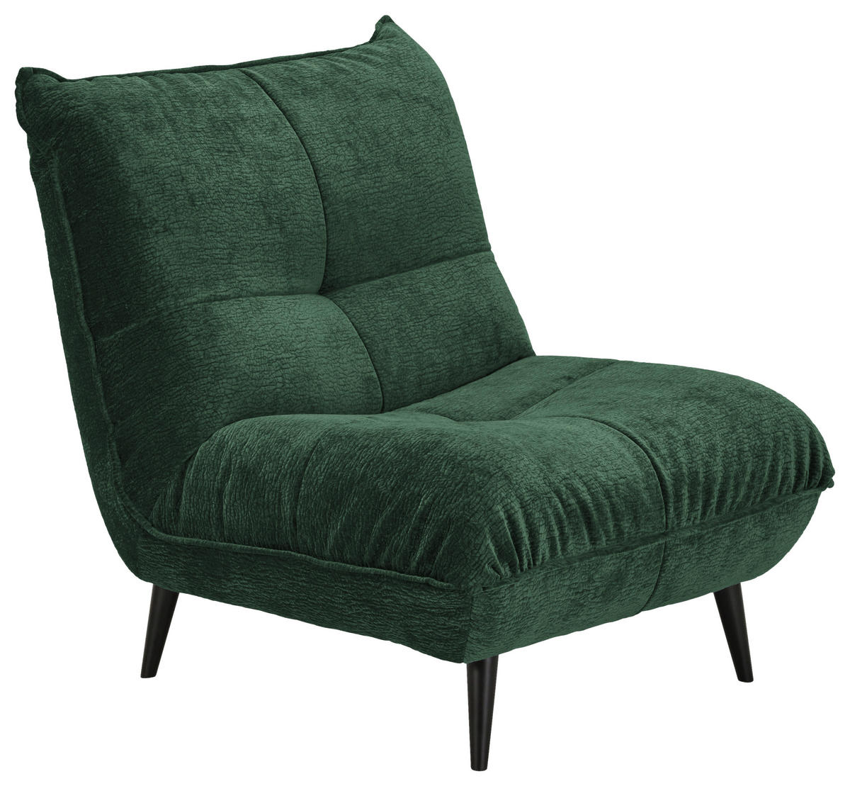 SESSEL in Mikrofaser Dunkelgrün  - Dunkelgrün/Schwarz, KONVENTIONELL, Textil/Metall (89/100/101cm) - Hom`in