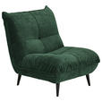 SESSEL in Mikrofaser Dunkelgrün  - Dunkelgrün/Schwarz, KONVENTIONELL, Textil/Metall (89/100/101cm) - Hom`in