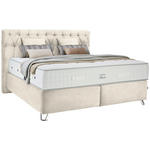 BOXSPRINGBETT 180/200 cm  in Creme  - Silberfarben/Creme, KONVENTIONELL, Textil/Metall (180/200cm) - Ambiente
