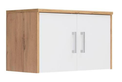 AUFSATZSCHRANK 72/43/36 cm  in  - Silberfarben/Eiche Wotan, Basics, Holzwerkstoff/Kunststoff (72/43/36cm) - Xora