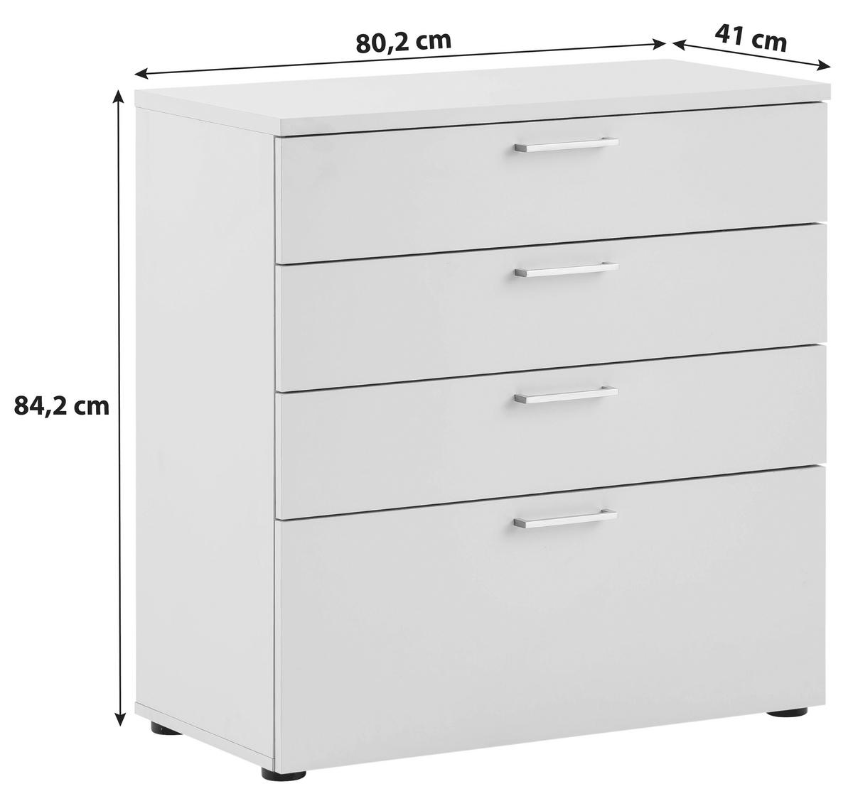 KOMMODE  in 80,2/84,2/41 cm  - Silberfarben/Hellgrau, KONVENTIONELL, Holzwerkstoff/Kunststoff (80,2/84,2/41cm) - MID.YOU