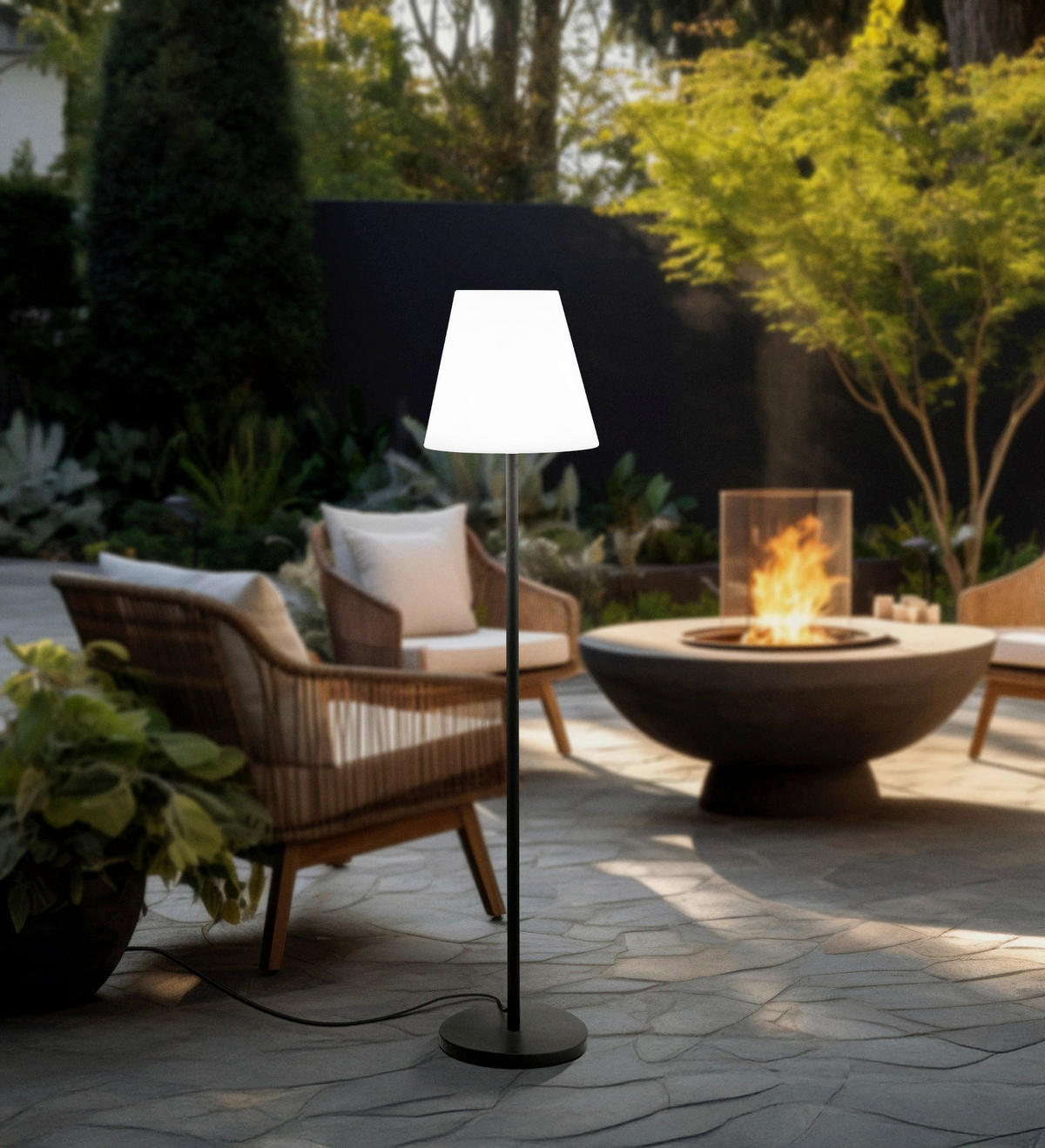 AUßENSTEHLEUCHTE 39/148,5 cm   - Schwarz/Weiß, Design, Kunststoff (39/148,5cm) - Eglo