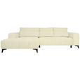 ECKSOFA  in Chenille Creme  222/279 cm  - Creme/Schwarz, KONVENTIONELL, Kunststoff/Textil (222/279cm) - Hom`in