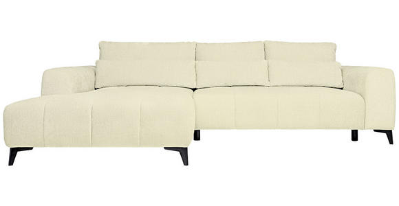 ECKSOFA  in Chenille Creme  222/279 cm  - Creme/Schwarz, KONVENTIONELL, Kunststoff/Textil (222/279cm) - Hom`in