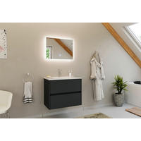 BADEZIMMER 2-teilig  in 70 cm  - Graphitfarben/Weiß, Basics, Keramik/Holzwerkstoff (70cm) - MID.YOU