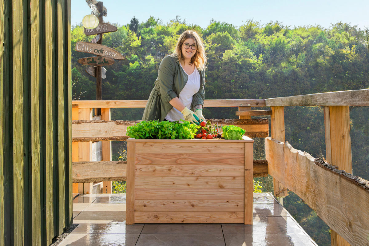 VYVÝŠENÝ ZÁHON   - farba smrekovca, Basics, drevo (65/66/100cm)