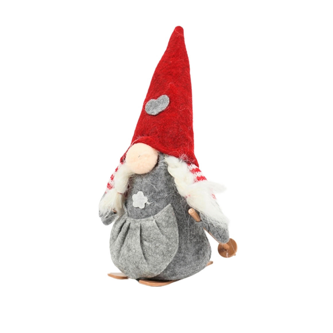 BOŽIĆNA FIGURA - siva/crvena, Basics, tekstil (12/13/23cm)