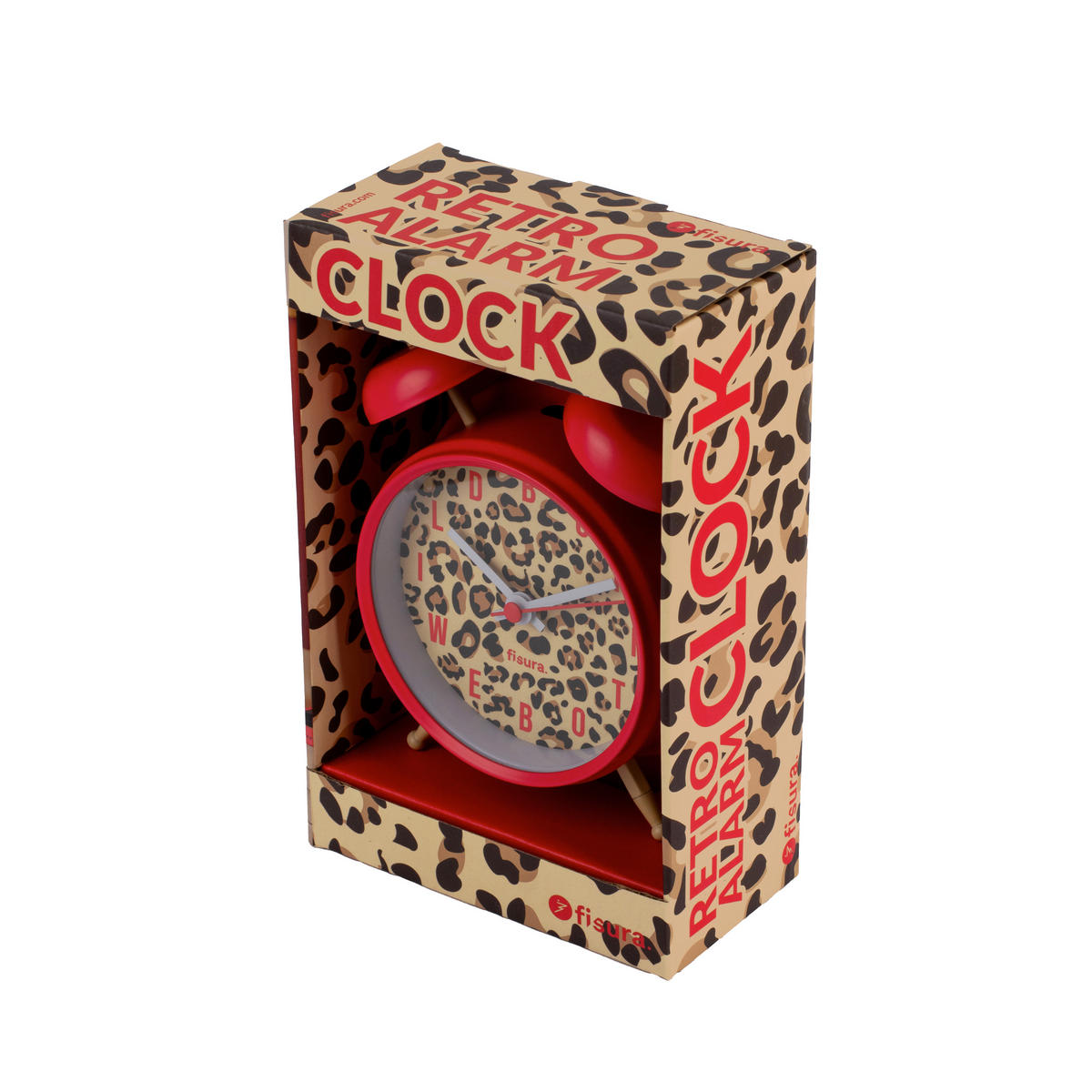 WECKER Rot, Schwarz, Hellbraun, Perlmutt  - Hellbraun/Rot, Design, Metall (11.7/16/5.7cm)