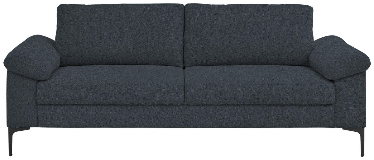 3-SITZER-SOFA  in Flachgewebe Anthrazit  - Anthrazit/Schwarz, Design, Textil/Metall (226/89/97cm) - Pure Home Lifestyle