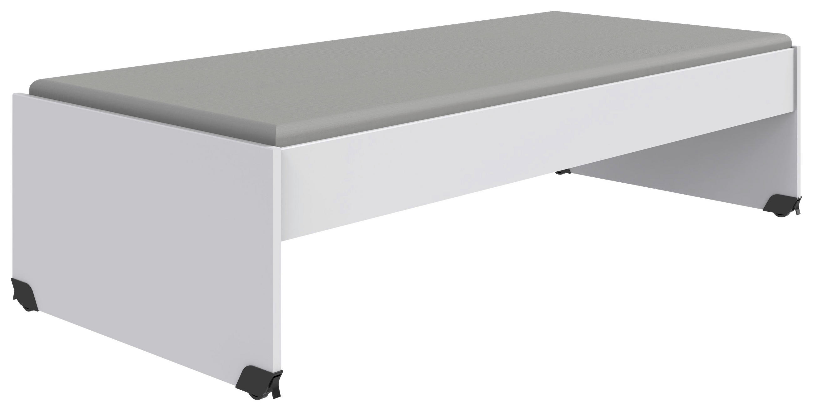 BETT 120/200 cm in Weiss - Weiss/Schwarz, Basics, Holzwerkstoff/Kunststoff (120/200cm) - Boxxx