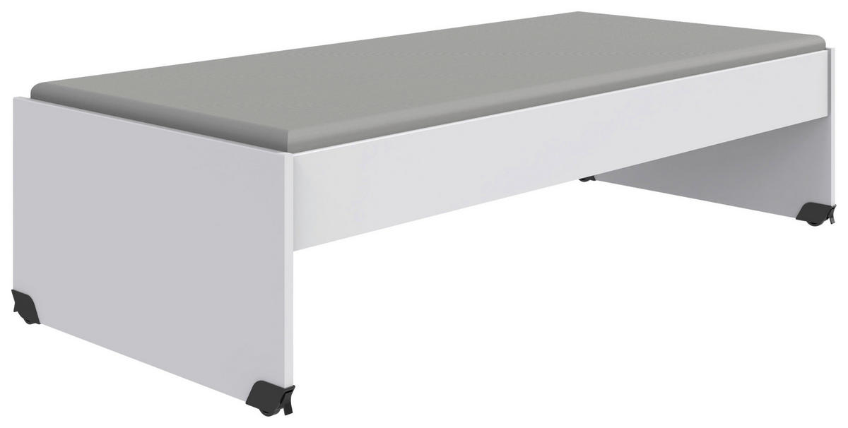 BETT 120/200 cm  in Weiss   - Weiss/Schwarz, Basics, Holzwerkstoff/Kunststoff (120/200cm) - Boxxx