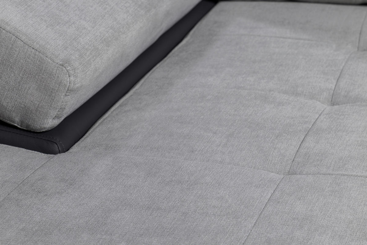 ECKSOFA in Flachgewebe Grau, Dunkelgrau  - Dunkelgrau/Grau, Design, Kunststoff/Textil (175/271cm) - MID.YOU