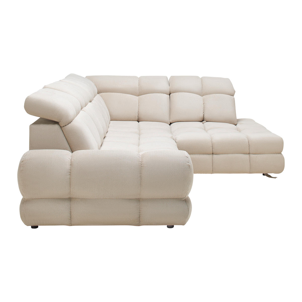 HÖRNSOFFA i vävt tyg beige  - beige/svart, Modern, trämaterial/trä (302/86-105/217cm) - Livetastic