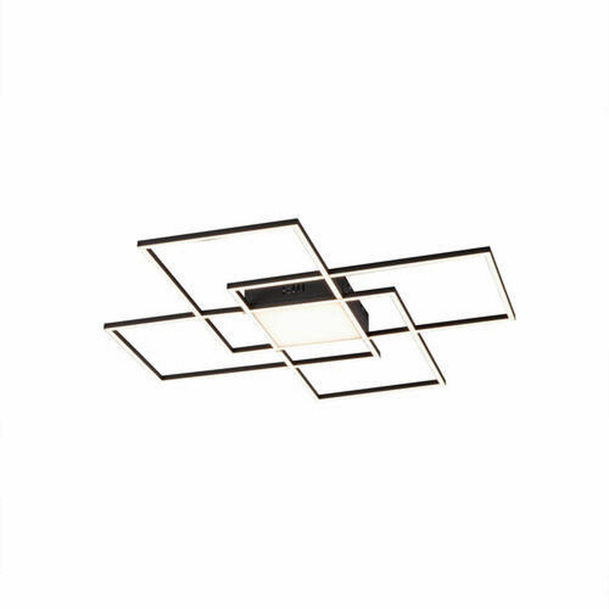 STROPNÉ LED SVIETIDLO, 80/80/6 cm - čierna, Design, kov/plast (80/80/6cm)