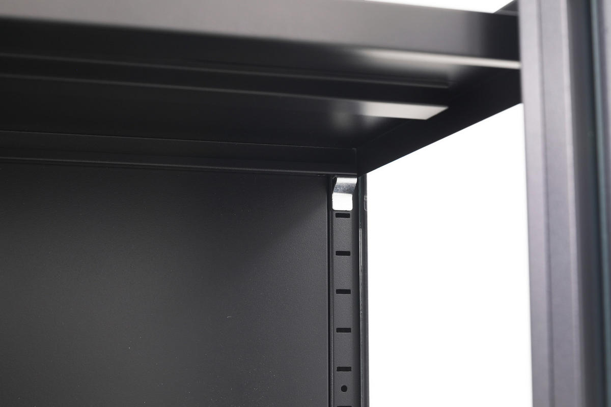 VITRINE in Schwarz  - Schwarz, Design, Glas/Metall (50/180/35cm) - Xora