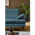 ECKSOFA in Echtleder Blau  195/308 cm  - Blau/Schwarz, Design, Leder/Metall (195/308cm) - Dieter Knoll