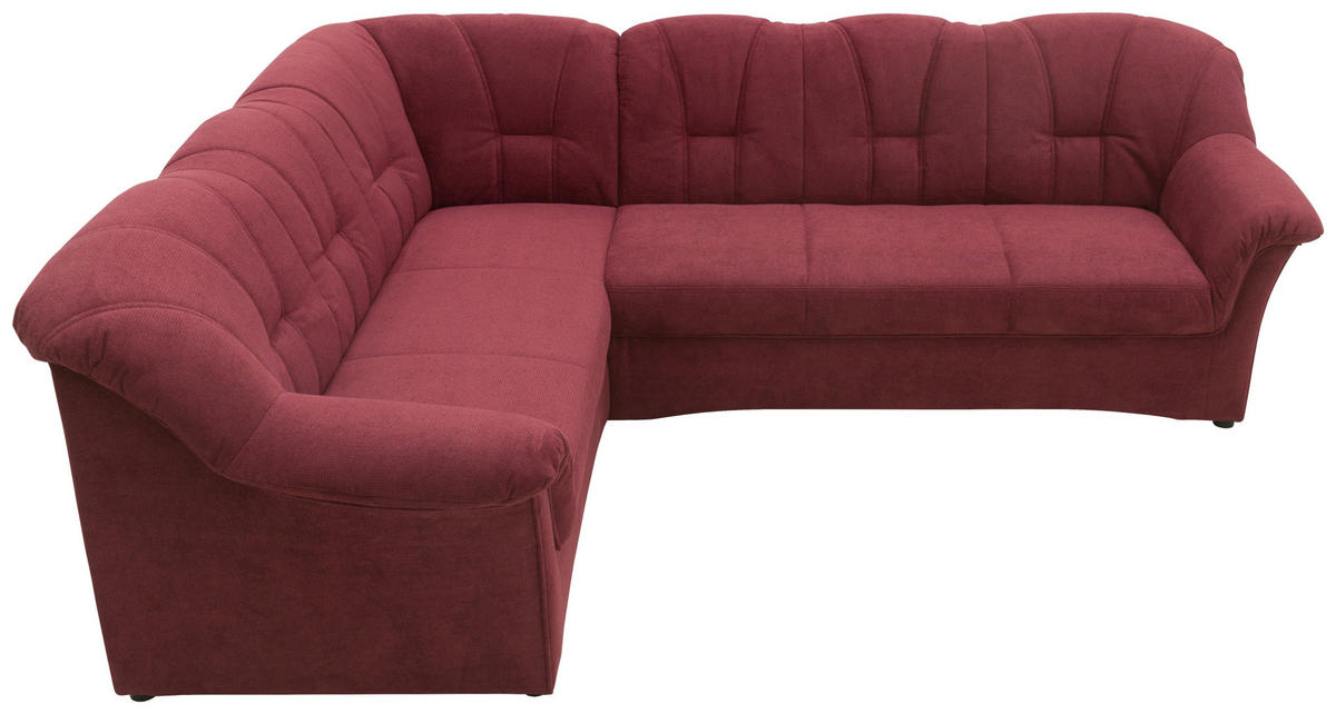 ECKSOFA in Mikrofaser Beere  192/243 cm  - Beere/Schwarz, KONVENTIONELL, Kunststoff/Textil (192/243cm) - MID.YOU