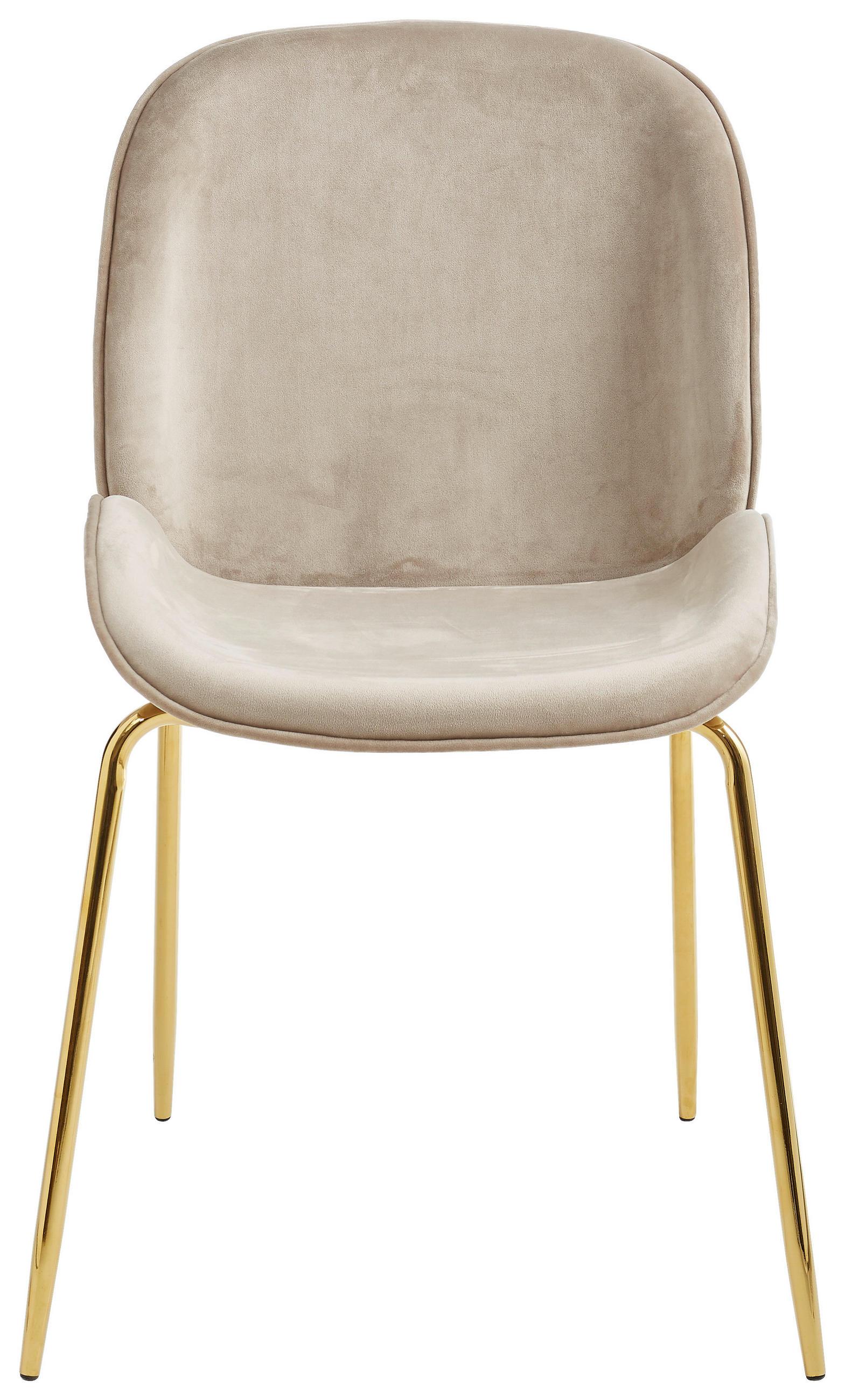 STUHL  in Samt  - Taupe/Goldfarben, Trend, Textil/Metall (46/86/60cm) - Livetastic