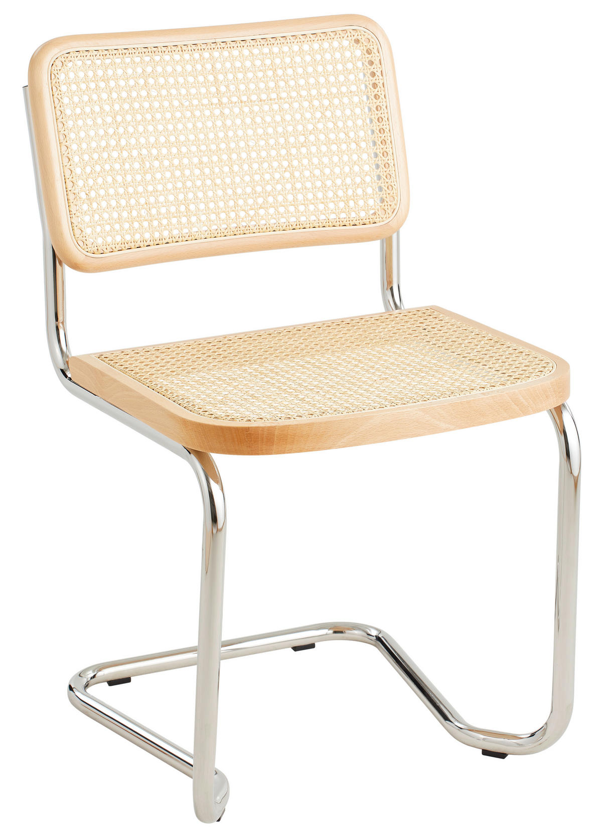 SCHWINGSTUHL  in Stahl  - Chromfarben/Beige, Design, Holz/Metall (46/82/48cm) - Livetastic