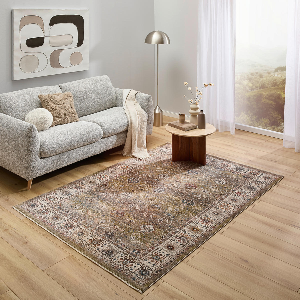 VINTAGE-TEPPICH 133/185 cm Grün, Multicolor  - Multicolor/Grün, LIFESTYLE, Textil (133/185cm) - Novel