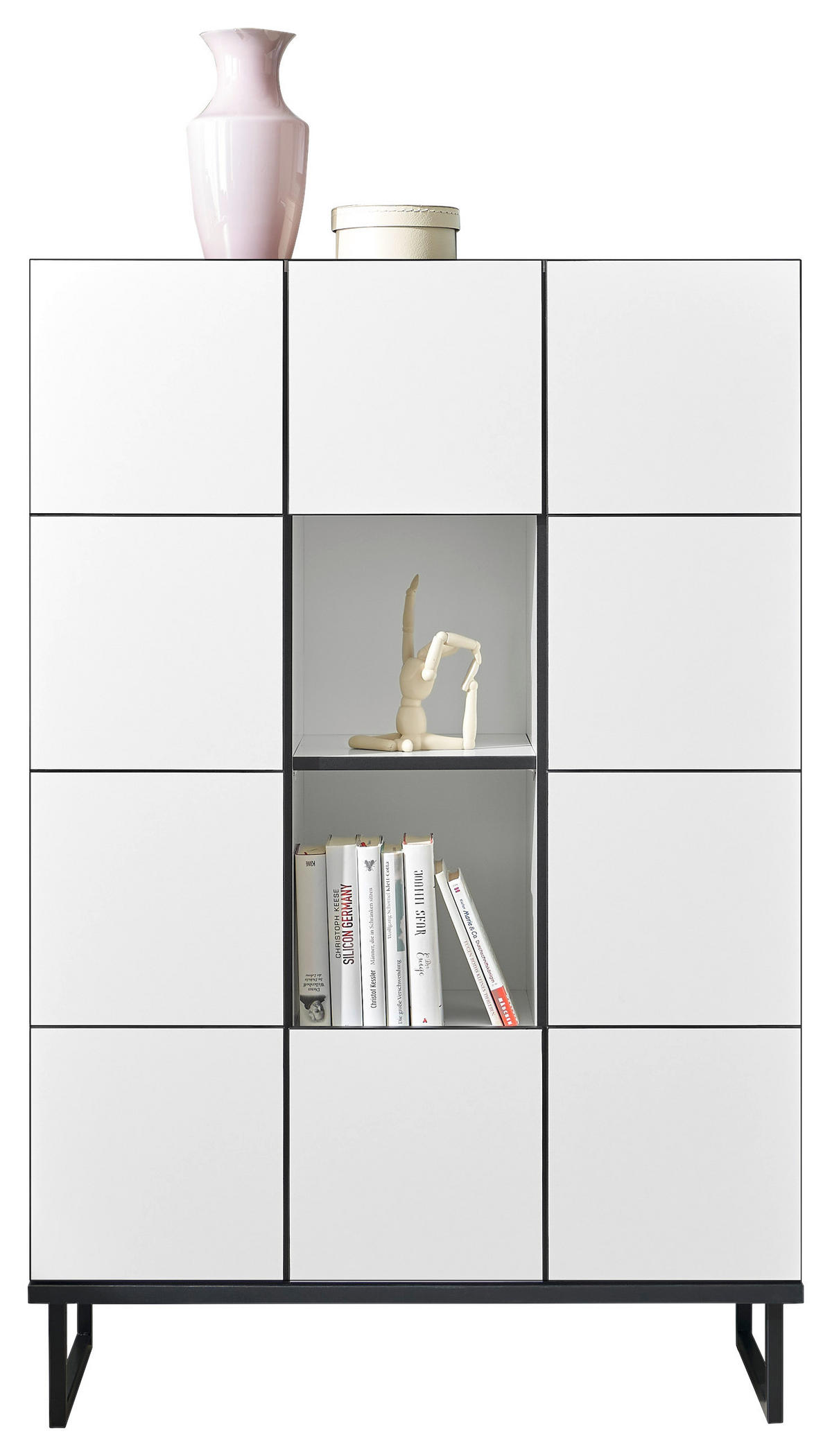 HIGHBOARD  in 90/136/40 cm  - Schwarz/Weiß, Design, Holzwerkstoff/Metall (90/136/40cm) - home24