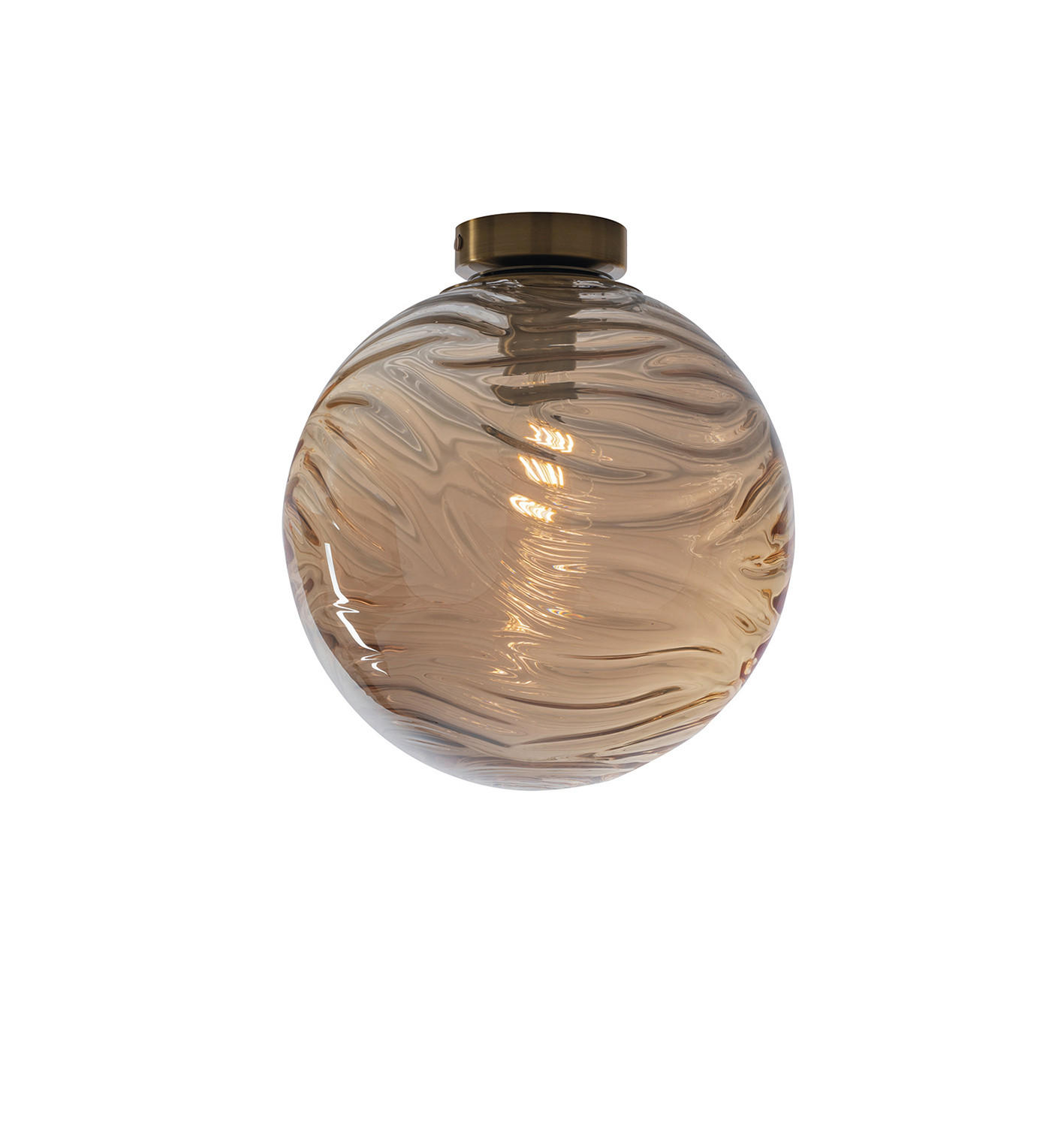 DECKENLEUCHTE Nereide 30/32 cm   - Champagner, KONVENTIONELL, Glas (30/32cm)