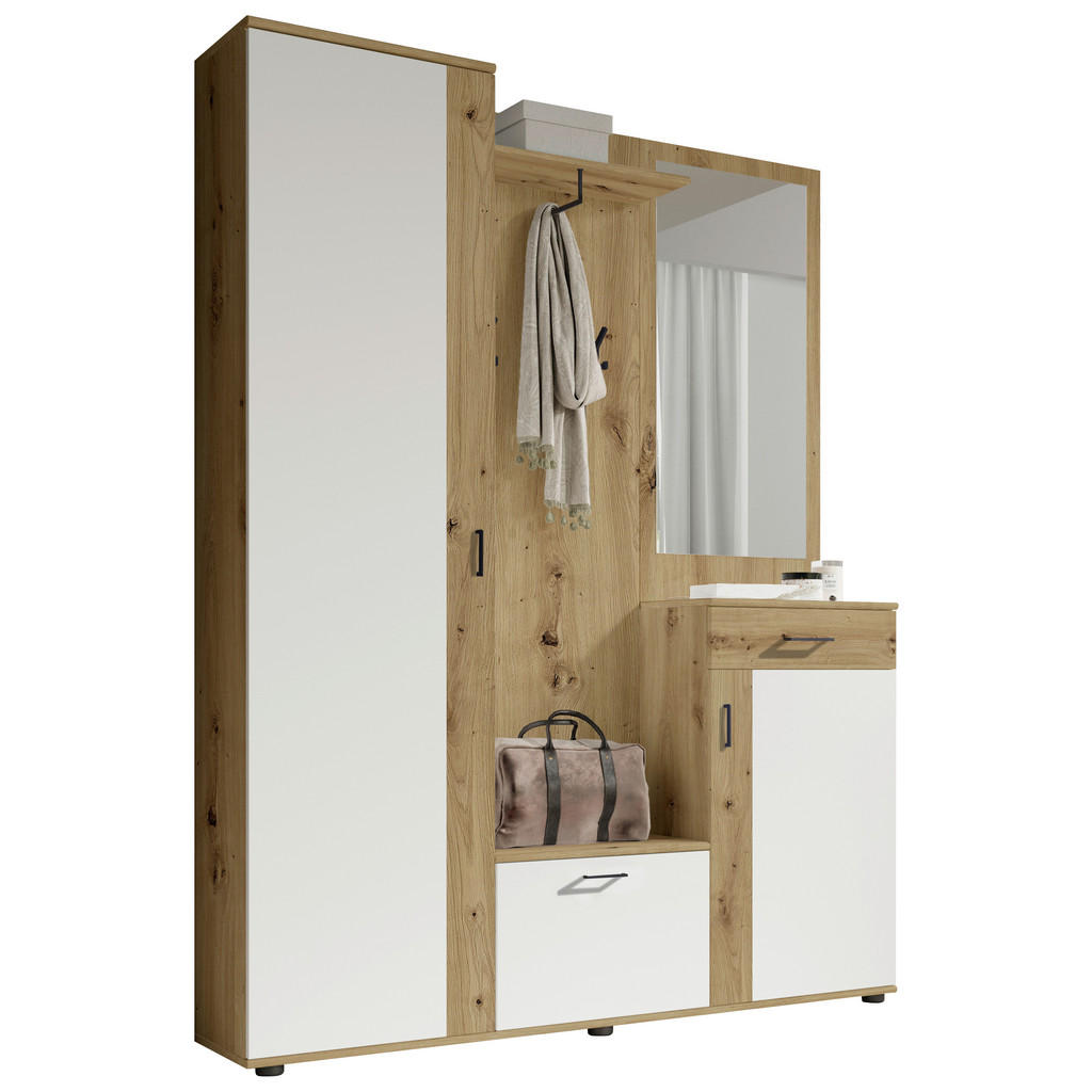 Garderobe Hanna Eiche Artisan/weiß B: 145 Cm