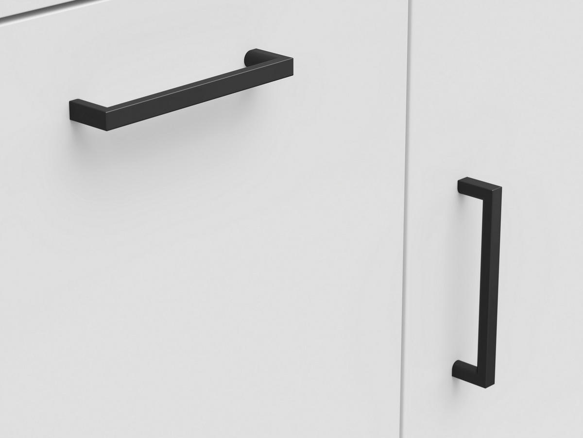 KOMODA   80/115/40 cm   bijela  - bijela/crna, Moderno, drvni materijal/plastika (80/115/40cm) - Carryhome