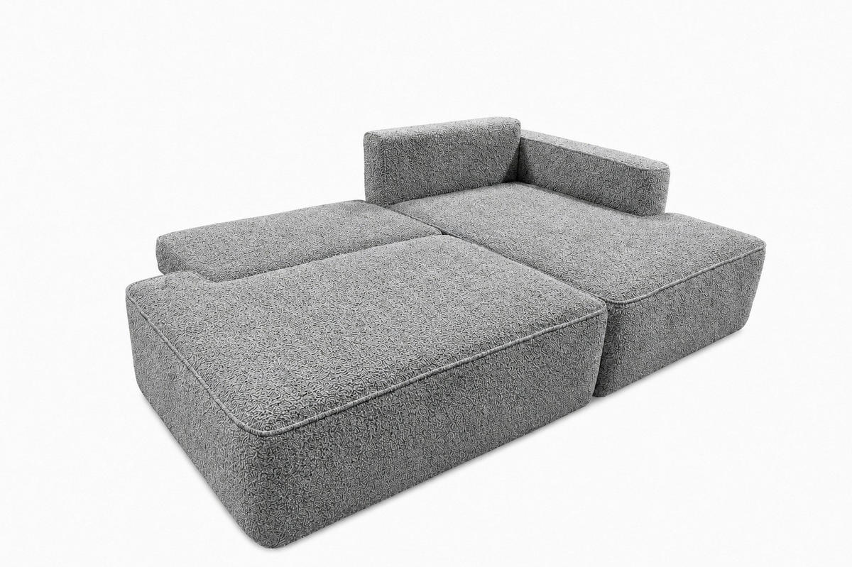 ECKSOFA FREDO Grau Bouclé  - Schwarz/Grau, Design, Kunststoff/Textil (233/150cm) - MID.YOU