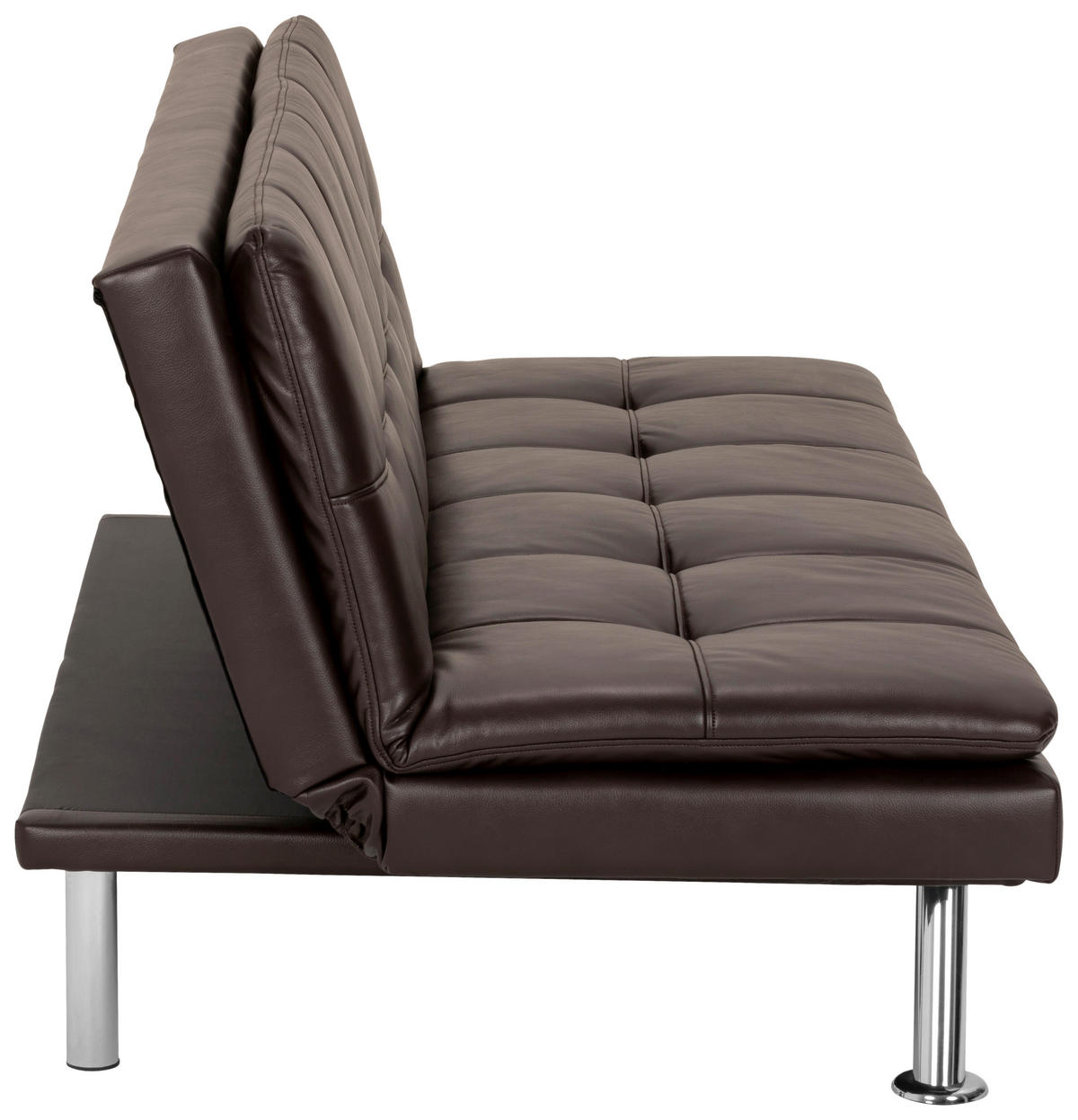 SCHLAFSOFA Lederlook Braun  - Silberfarben/Braun, Basics, Textil/Metall (182/84/92cm) - MID.YOU