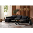 ECKSOFA  in Chenille Schwarz  190/340 cm  - Schwarz, Design, Kunststoff/Textil (190/340cm) - Belluti
