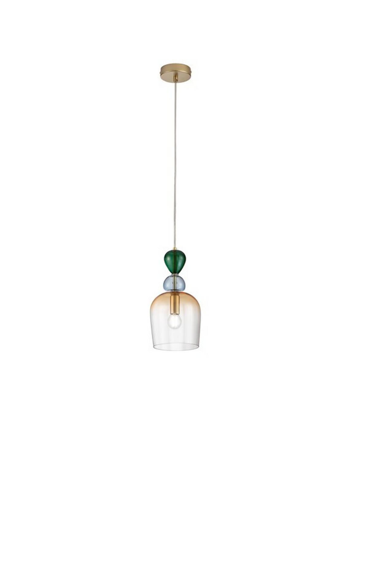 HÄNGELEUCHTE Luce Ambiente e Design 15,7/235,5 cm   - Goldfarben/Multicolor, LIFESTYLE, Glas/Metall (15,7/235,5cm)