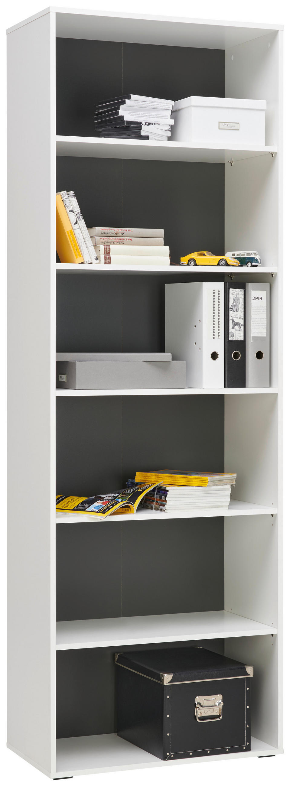 REGÁL, bílá, antracitová, 75/222,2/40 cm - bílá/antracitová, Basics, kompozitní dřevo/plast (75/222,2/40cm) - Hom`in