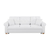 SCHLAFSOFA in Chenille Creme  - Buchefarben/Creme, Design, Holz/Textil (240/94/98cm) - MID.YOU