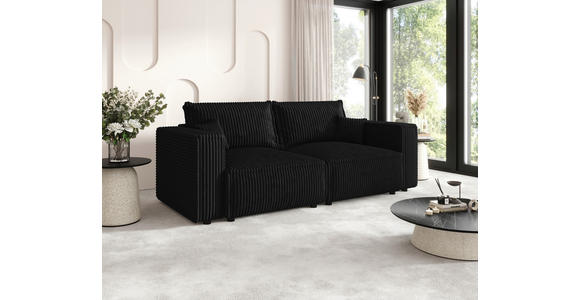 SCHLAFSOFA Cord Anthrazit  inkl. Zierkissen, Bettkasten, Schlaffunktion  - Anthrazit/Schwarz, MODERN, Kunststoff/Textil (250/68/104cm) - Xora
