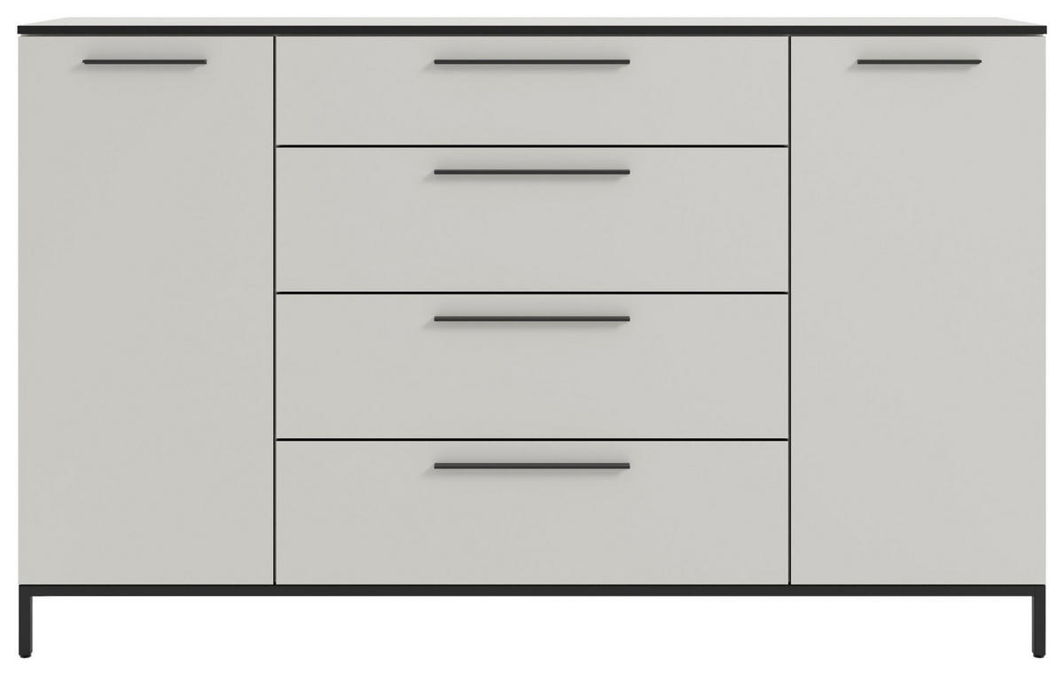 SIDEBOARD Soul  in 180/111/40 cm  - Schwarz/Weiß, MODERN, Holzwerkstoff/Metall (180/111/40cm)