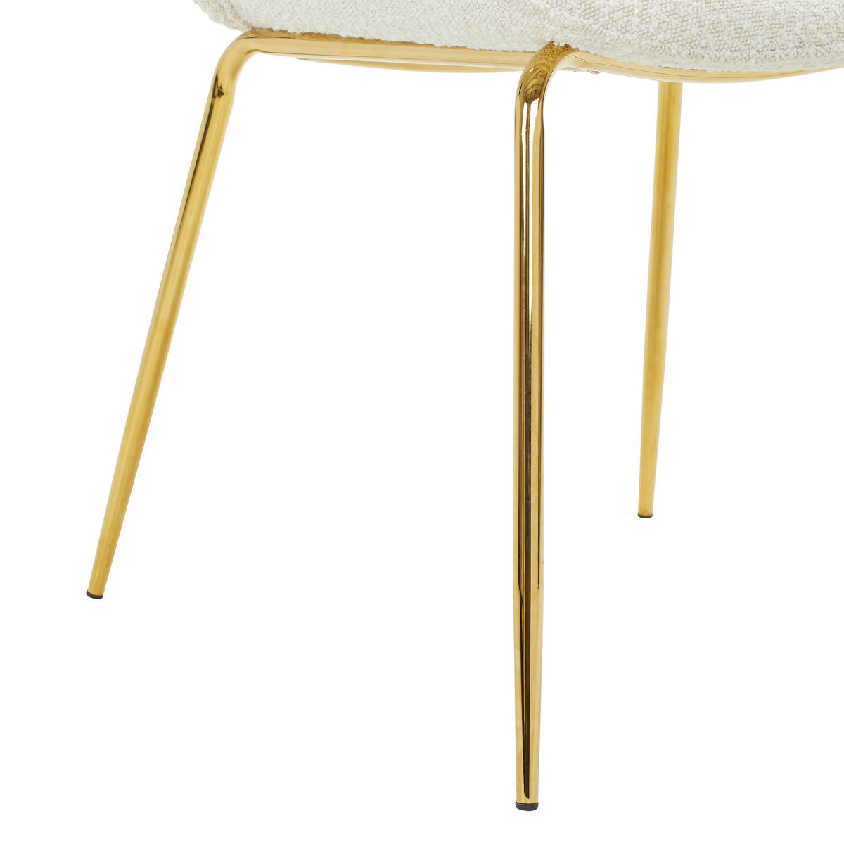 STUHL   Webstoff  - Weiss/Goldfarben, Trend, Holz/Textil (46/86/60cm) - P & B